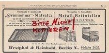 BERLIN, Werbung 1904, Westphal & Reinhold Matratzen Bettstellen