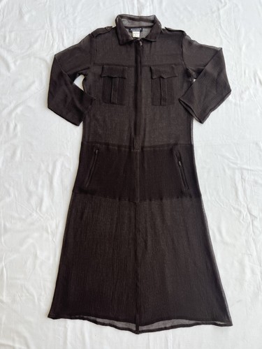 Kleid wolle transparent - kleid, braun