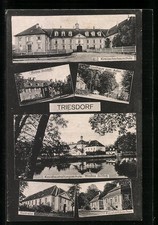 Triesdorf, Ansichtskarte, Gasthaus zum Adler, Rotes Schloss, Reithalle 