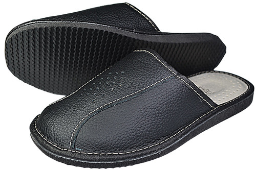 Herren leder hausschuhe - leder,