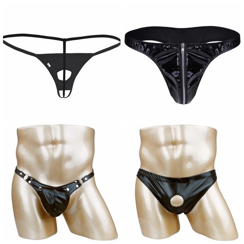 Herren slip wetlook - wetlook, string