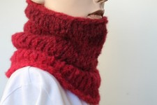 Alpaka-Strickschal rot Damen