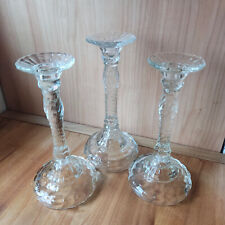 3 schöne alte  Pressglas, Glas  Kerzenleuchter
