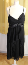Kleid Schwarz BONPRIX Chiffon Satin festlich Abendkleid Party 44