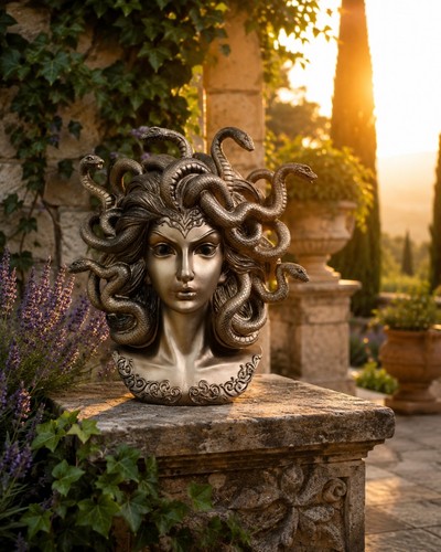 Medusa büste skulptur gothic - skulptur,