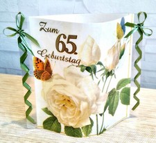 Tischdekoration aus Servietten Windlicht 65 Geburtstag Zahl Tischlicht