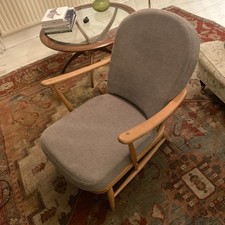 Ercol 203 Windsor Sessel Mid Century - Top Zustand - Grau Grau - Ulme 