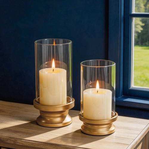 Windlicht kerzenständer gold - windlicht,