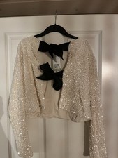 H&M HOLIDAY KOLLEKTION PAILLETTENJACKE mit Bindebändern Gr. M