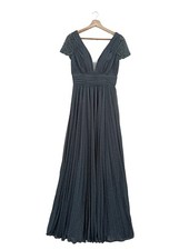 UNIQUE Abendkleid Damen Kleid Gr. DE 36 dunkelgrau-silberfarben Elegant
