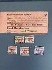 DDR SBZ Lebensmittelkarten Mecklenburg Wismar Streichhölzer