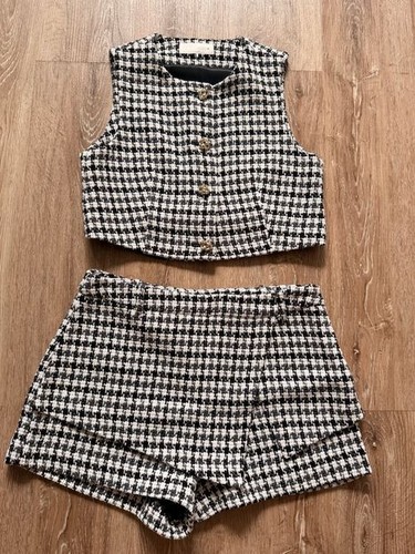 Weste top schwarz weiß - weste/top, schwarz/weiß