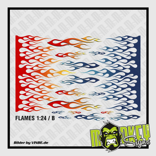 Waterslide decal flammen - decal, 1:24