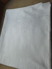 Tischdecke eckig ca. 120 x 150 cm weiß Blumenornamenten Baumwolle