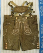 BESTICKTE BRAUNE LEDERHOSE -