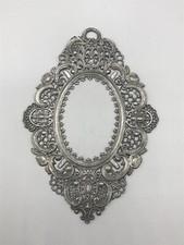 Filigraner Zinn Rahmen Bild Antik Alt Puppenstube Zubehör Hausaltar Bilderrahmen