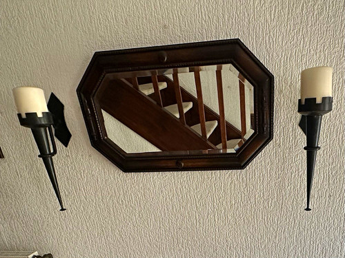 Wandspiegel achteckig brauner - wandspiegel,