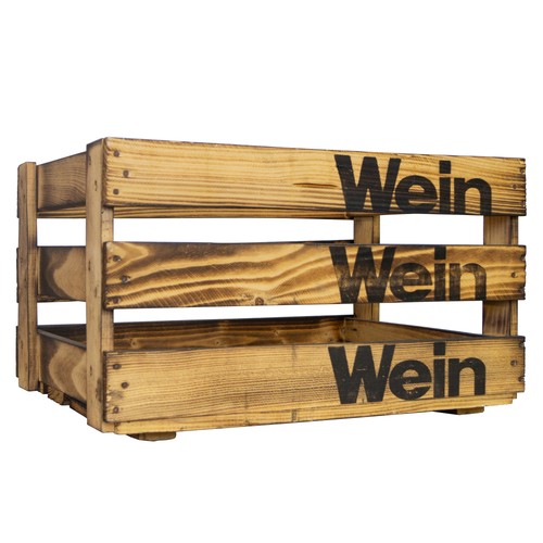 Alte geflammte weinkiste - alte,