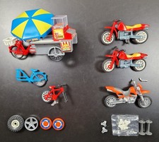 Playmobil Ersatzteile Konvolut - Hot Dog Stand, Fahrrad, Motorrad, Felgenkappen