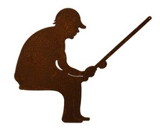 Edelrost gartenfigur angler - gartenfigur,