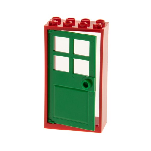 Lego tür rahmen 2x4x6 rot - 1x,