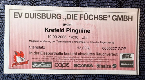 Eishockey ticket 2006 ev - 10.09.2006,
