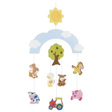 Mobile Bauernhof mit Trecker Tiere Bauernhoftiere Himmel Sonne von goki