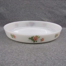 Rare Vintage Arcopal Rosa France Pyrex Pink Rose Large Roasting Serving Dish