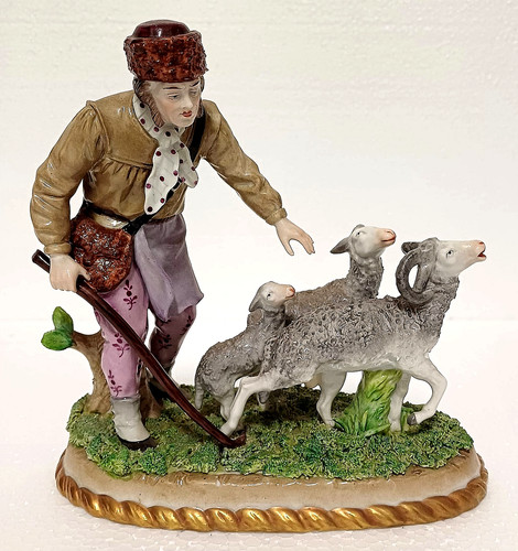Antike porzellanfigur hirt - porzellanfigur, "hirt