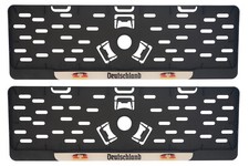 2x Kennzeichenhalter 420 x 110 mm Mit 3D Gel Aufkleber mit Deutschland Flagge