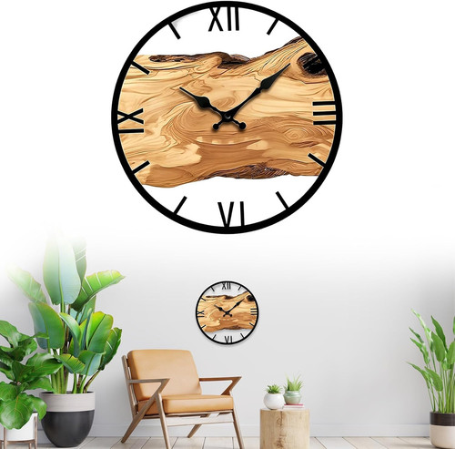 Wanduhr holz 30cm - holz, vintage