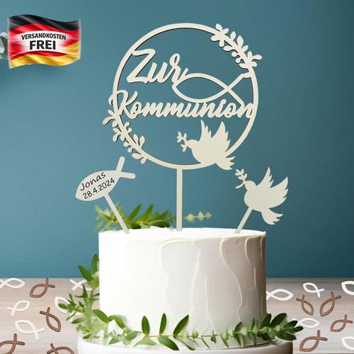 Kommunion tortendeko set mit - kommunion,