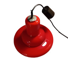 Peill+Putzler Lampe. Große Ufo Pendellampe Murano-Glas Rot 36cm Leuchte 1970er