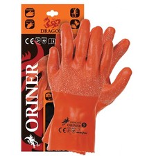 Gummihandschuhe Arbeitshandschuhe Orange PVC 30cm Kälteisoliert Gr. 7 - 11 NEU