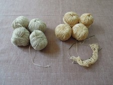 Aufgegebene Handarbeit Wollreste Natur Konvolut Stricken Häkeln Paket ca. 79g