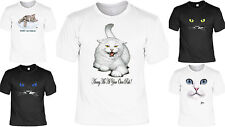 Katzen Motiv T-Shirt - Katzenshirt - Katzenaugen - Katzengesicht - süße Katzen 