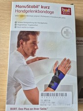 **BORT**ManuStabil**kurz**links**M**blau**Handgelenkbandage**Handgelenkorthese**