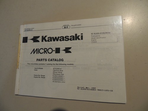 Parts catalog kawasaki - parts, klr