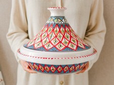 Hand painted tunisian tagine - hand-painted,