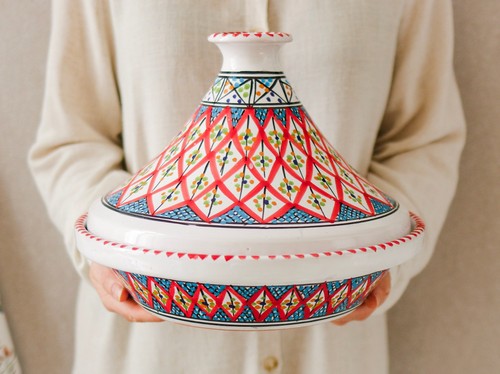 Hand painted tunisian - hand-painted, tagine