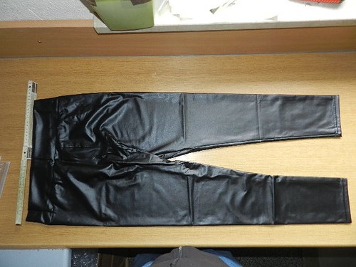 Damen kunstleder leggins hose - ,