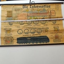 Original Schautafel Karte Dampflok Schnellzug Lokomotive Berlin Maschinen Bau...