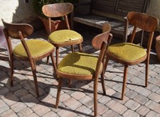 4 Bugholz-Stuhl/Stühle dining chairs 50s TON Bystrice zum Aufarbeiten Buche