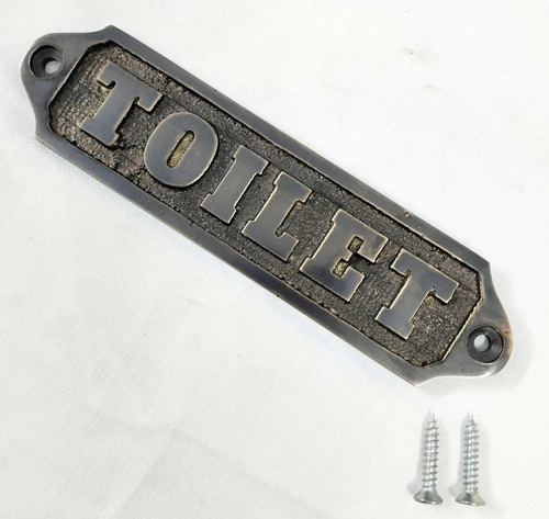 Vintage messing türschild - messing, wc