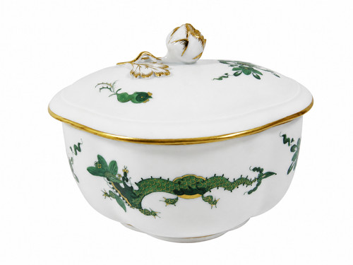 Meissen dose oval grüner - oval,