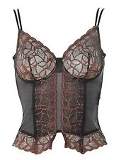 dessous dessus Bügel Corsage Dresdner Spitze 80 Cup D Schwarz Kupfer W3709