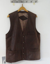 Original TRAPPER Lederweste - Braun - Gr. 50 - Vintage