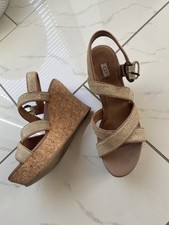 UGG Boots?Wedges Gold?Sandaletten?Damen?Sandalen Gr.DE 37?Leder?Kork?UGGS