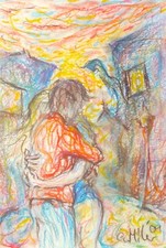 GERRY MILLER-"Disaster". Pastelkreide/Original Drawing. Pastel on paper.