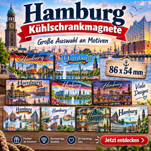 Hamburg kühlschrankmagnet - hamburg,